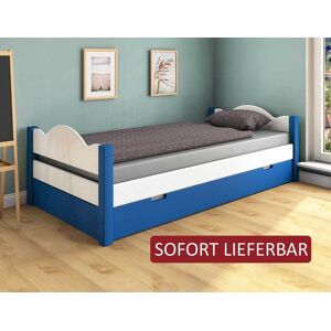 Einzelbett Tim Wolke B, Dahlhaus – Kiefer blau/weiß, 120×200 Dahlhaus