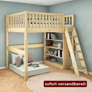 Dahlhaus Hochbett Noah – Modell 1 – massive Kiefer natur geölt, 120x200cm Dahlhaus