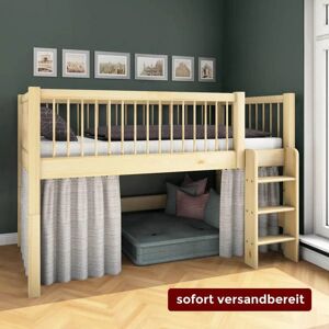 Dahlhaus Spielbett Nele B – Modell 1 – Kiefer natur geölt, 90x200cm Dahlhaus