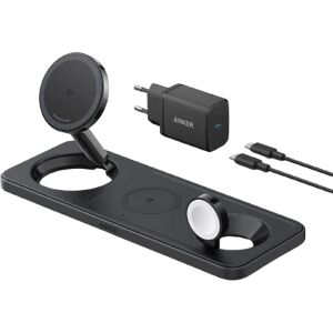 Anker MagGo Kabellose Ladestation (3-in-1 Pad) Schwarz Anker