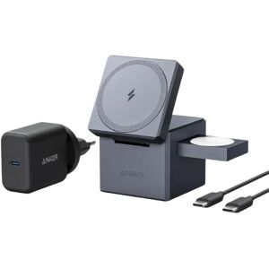 Anker 3-in-1 Ladewürfel mit MagSafe Black Anker