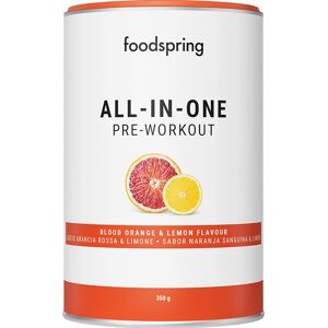 foodspring All-in-One Pre-Workout 350 g Orange & Lemon Pre-Workout-Unterstützung Zucker- und Fettfrei FOODSPRING